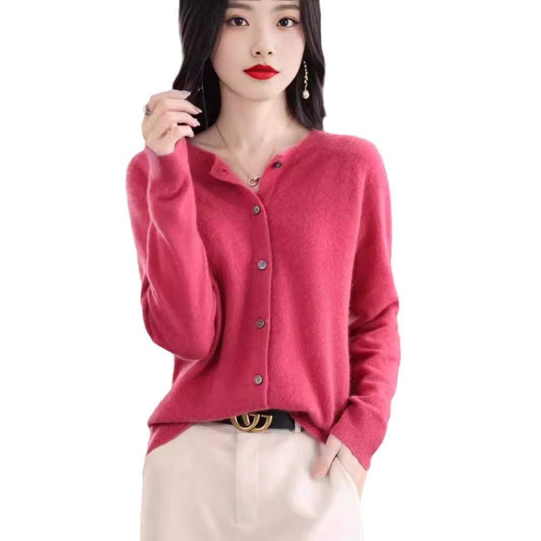 Fashion Merino Wool Cardigan Sweater for Women