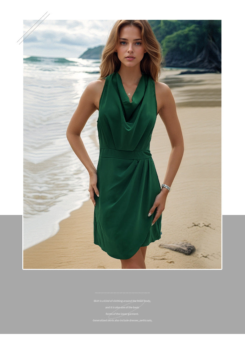 Women's Elegant Solid Color Sleeveless Dress