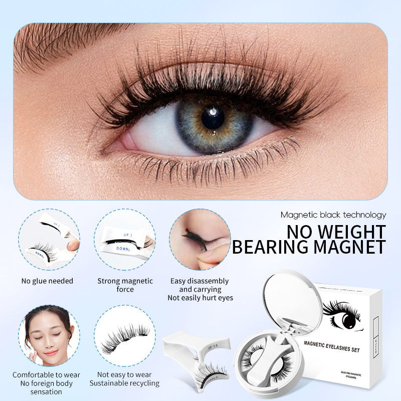 Magnetic Glue Free False Eyelashes with Storage Box