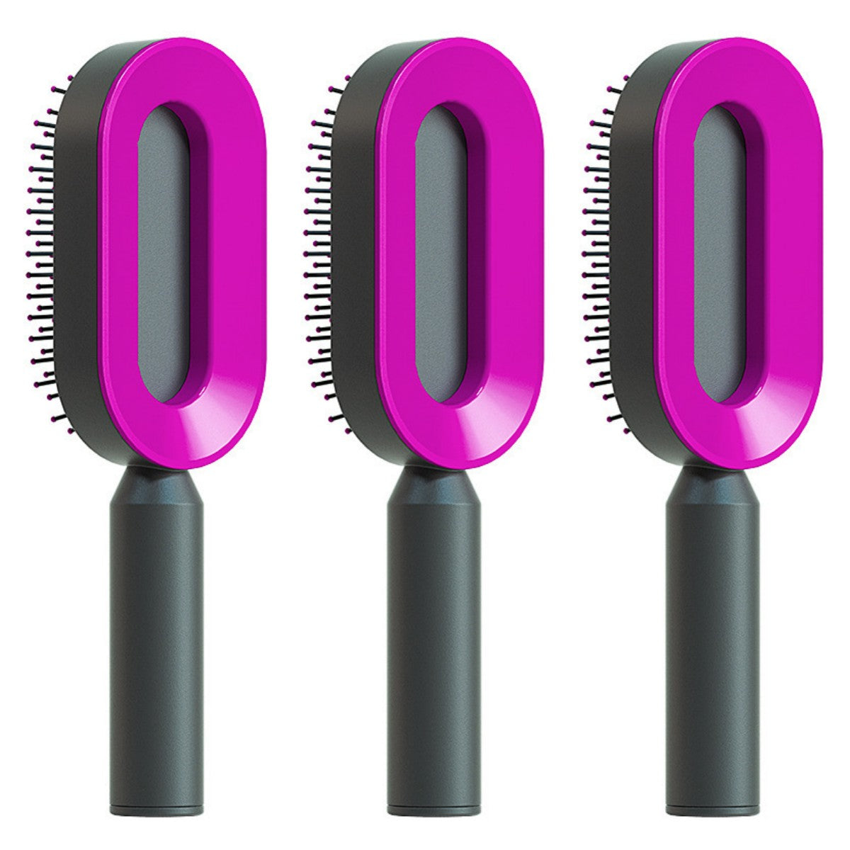 Self-Cleaning Hairbrush for Women. One-key Cleaning Airbag Massage Scalp Comb Anti-Static Hairbrush