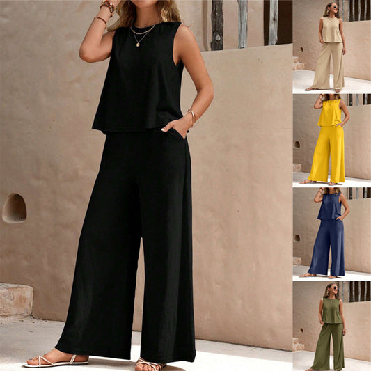 2 Piece Casual Loose Pants Set for Women