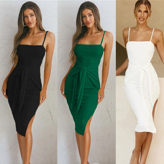 Strap Slit Fashion Casual Tight Women's Dress