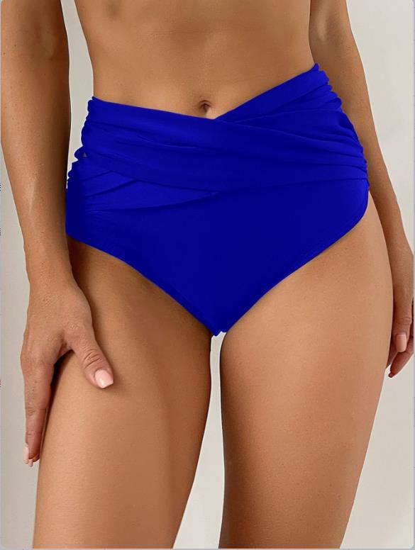 Women's Fashion Pure Color Thickened Conservative High Waist Durable Swimming Trunks