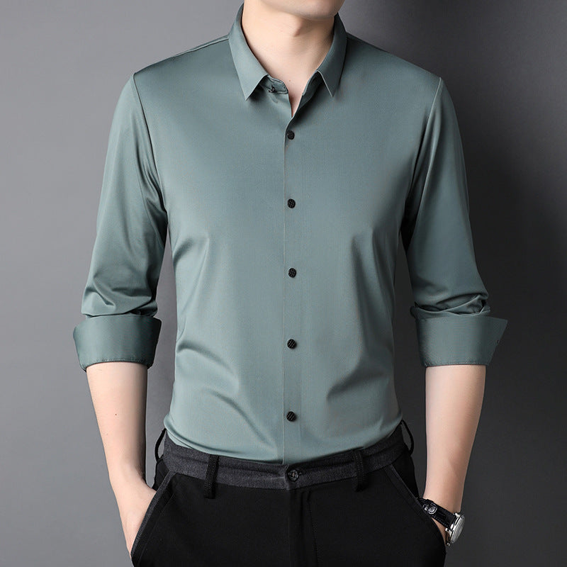 Men's Leisure Iron-free Micro-elastic Long Sleeve Shirt