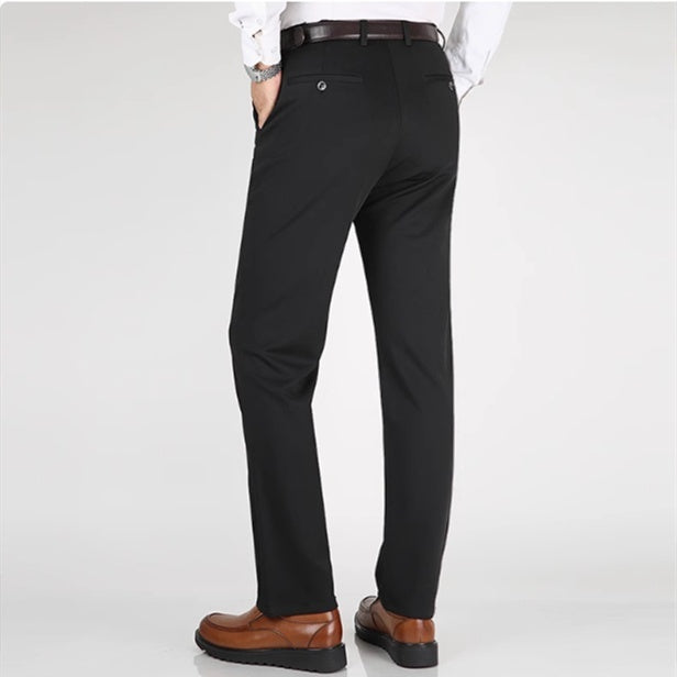 Men's Non-ironing Loose Straight Elastic Trousers