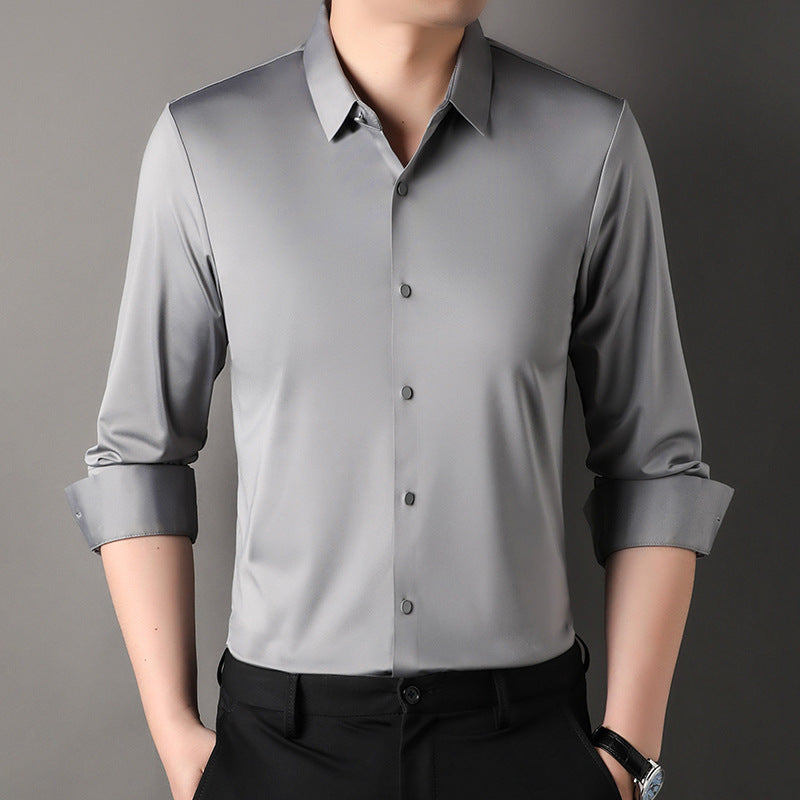 Men's Leisure Iron-free Micro-elastic Long Sleeve Shirt