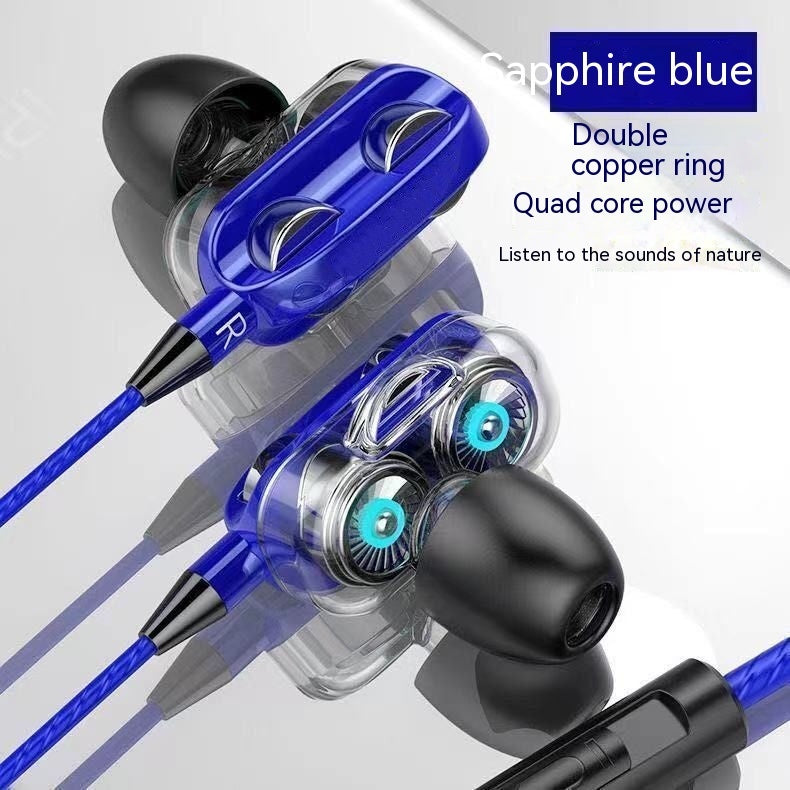 Quad-core Dual-moving Coil Dual-speaker Earphone In-ear