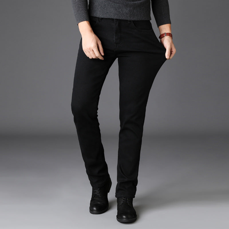 New Slim Straight Black Jeans for Men