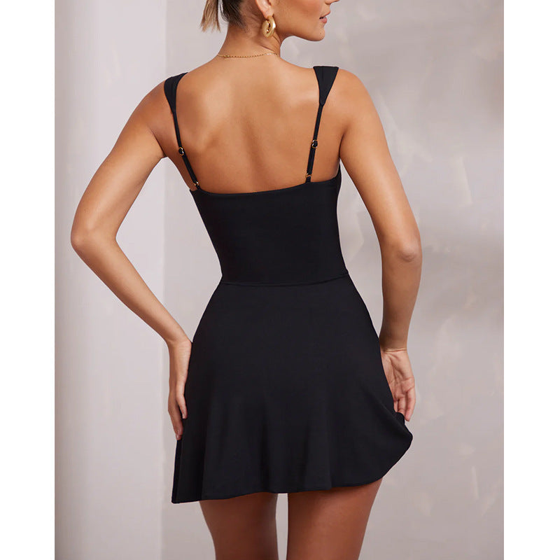 Backless Dress Spaghetti Strap Short Dress for Women