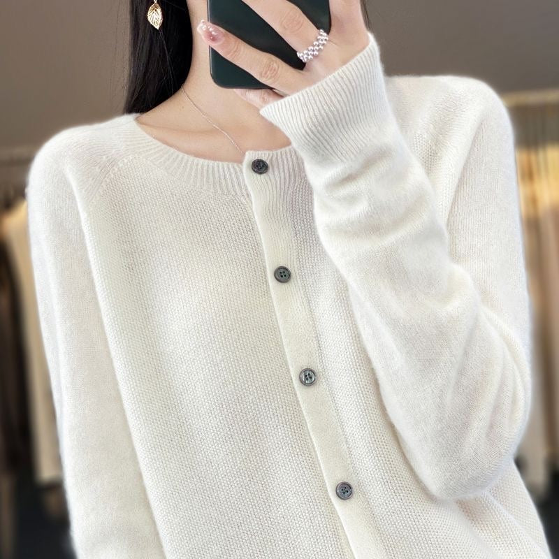 Fashion Merino Wool Cardigan Sweater for Women