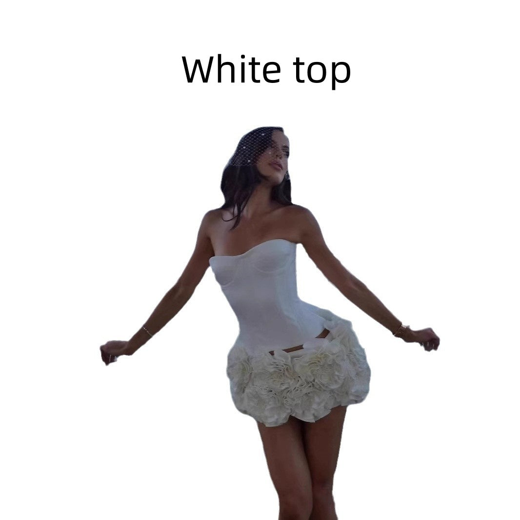 Adjustable Tube Top Mini Skirt Strapless Ball Gown