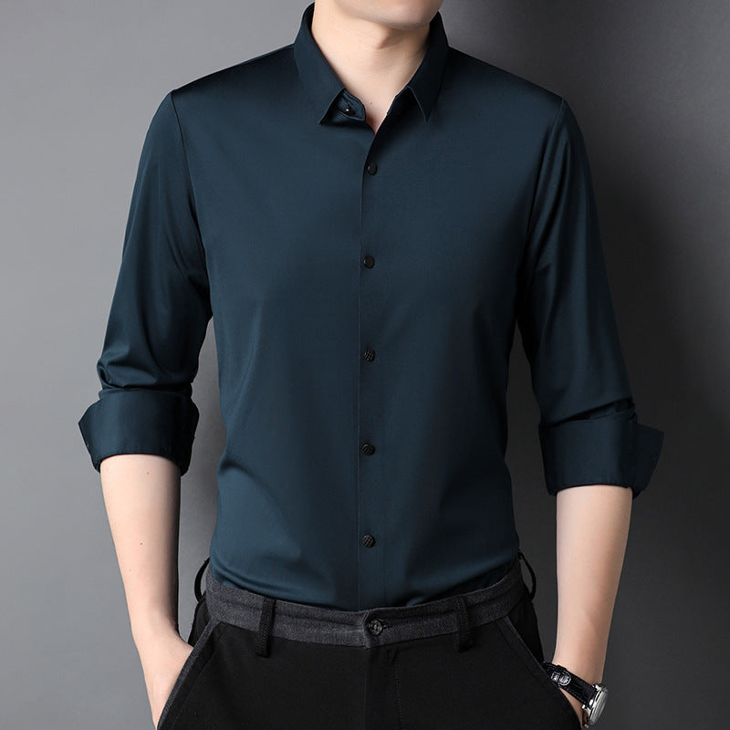 Men's Leisure Iron-free Micro-elastic Long Sleeve Shirt