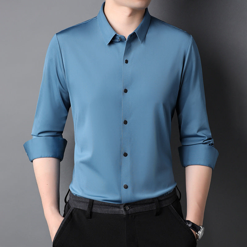 Men's Leisure Iron-free Micro-elastic Long Sleeve Shirt