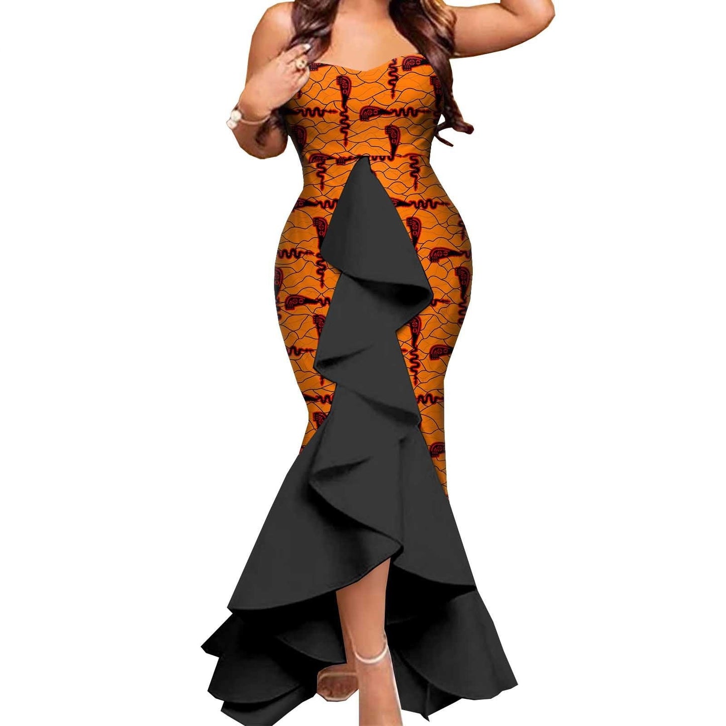 African Ethnic Cotton Batik Ladies Dress