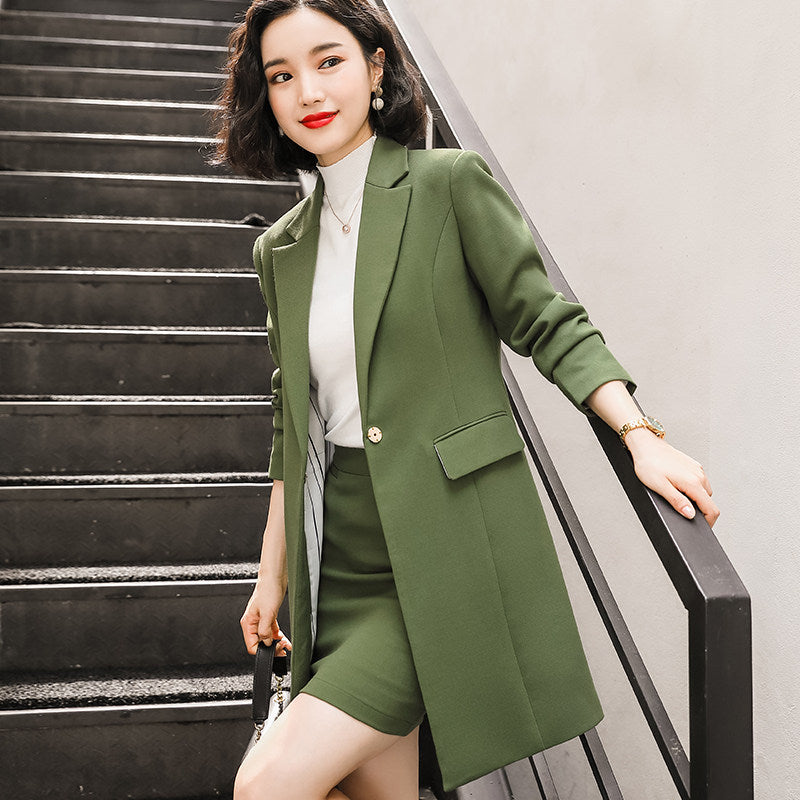 Mid-length Fashion Temperament Casual Jacket Women's Suit