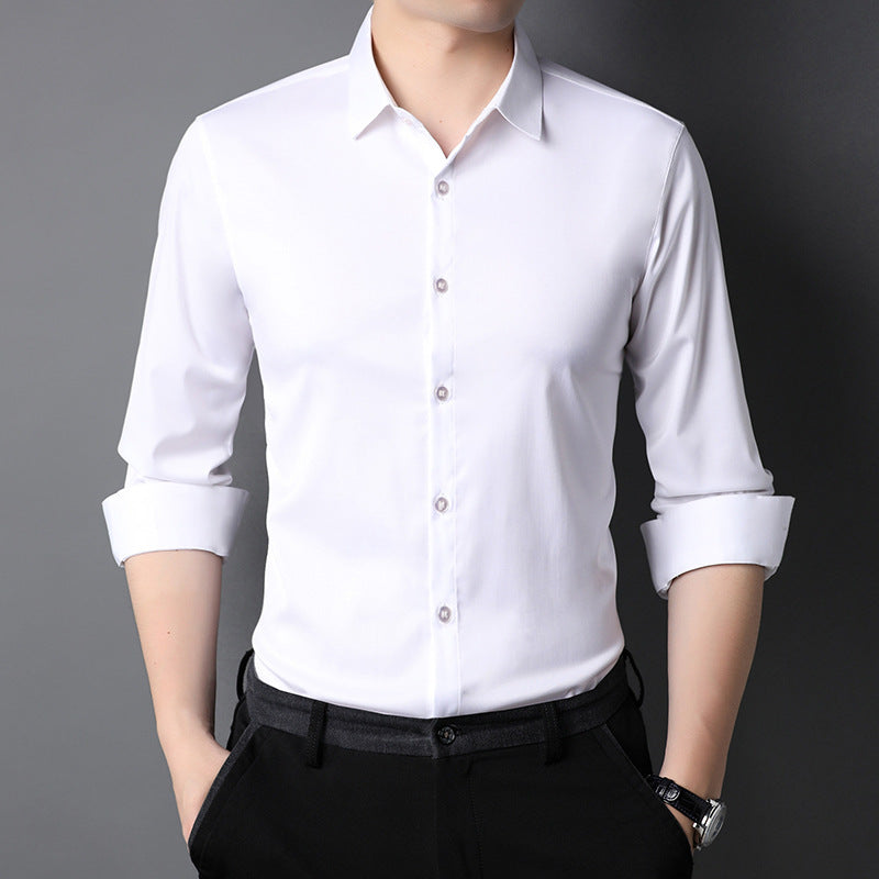 Men's Leisure Iron-free Micro-elastic Long Sleeve Shirt