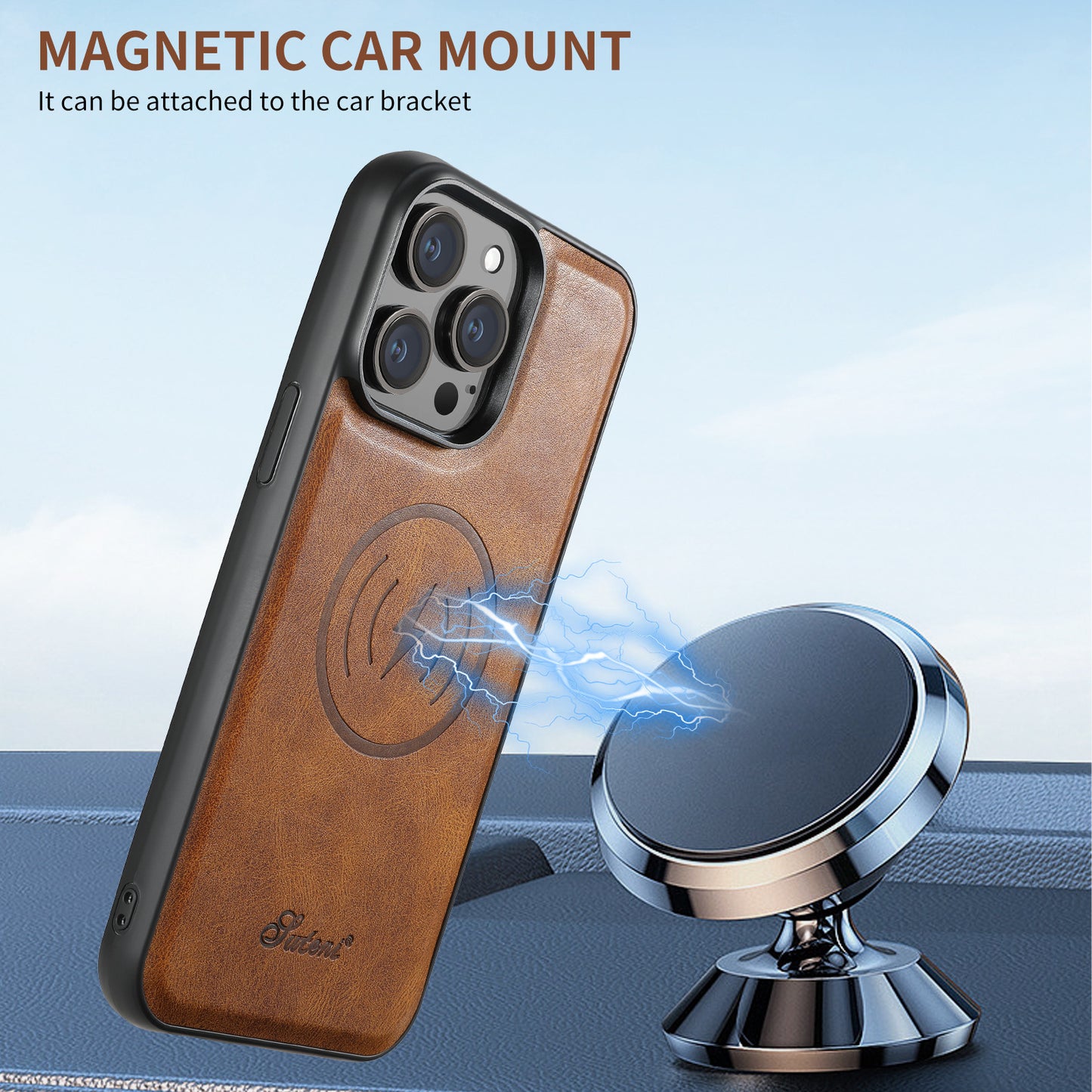 Magnetic Magsafe Wireless Charger Multi-function Drop-resistant Card Rear Shell